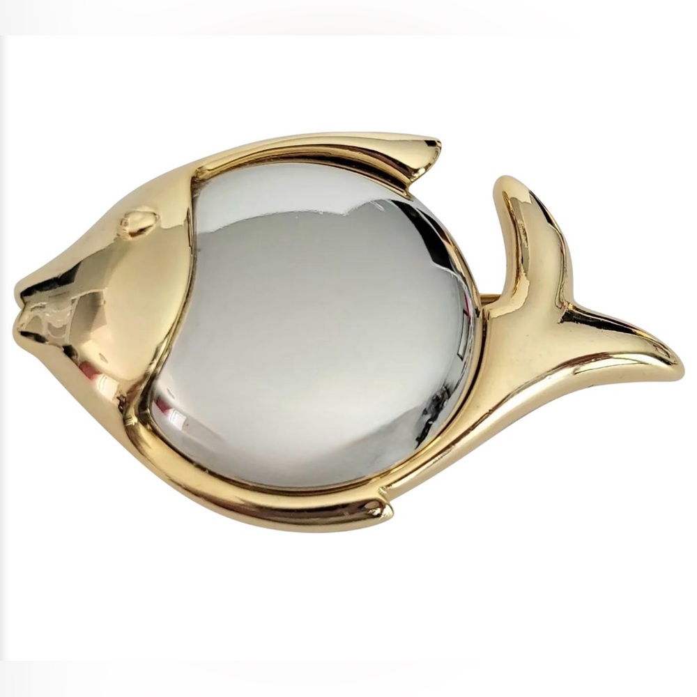 Liz Claiborne Vintage Two-Tone Fish Brooch - Picture 2 of 4